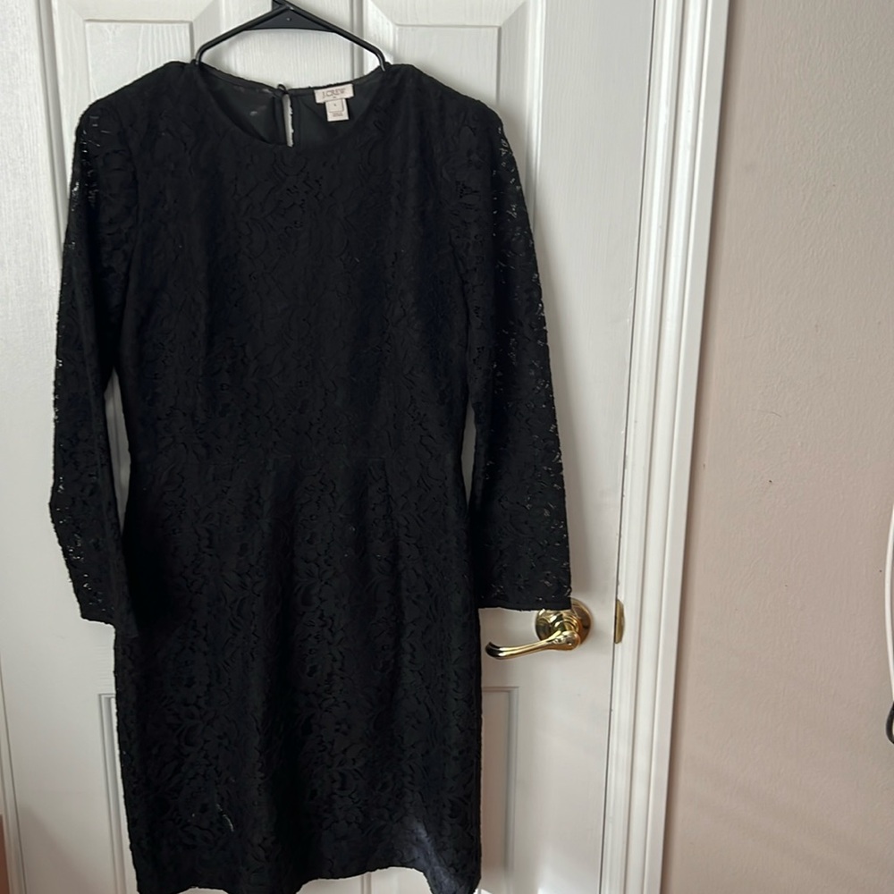 J Crew black lace sheath dress
